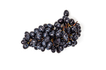 Fresh Dark blue purple grape isolated on white background.