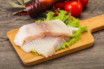 Raw pangasius fillet for cooking