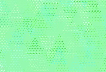 Light Green vector background with triangles, circles.