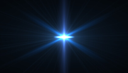 Abstract image of sun burst lighting flare.Abstract digital lens flare in black background horizontal warm