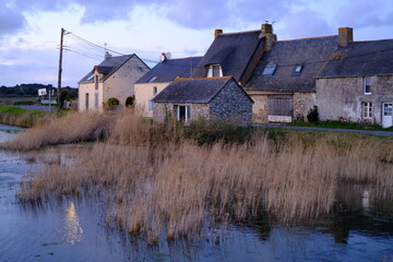 The small village of Kerignon just in front of the salt marshes of Guérande. (west of France - december 2020)