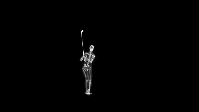 Human xray body and skeleton, Golf Hit
