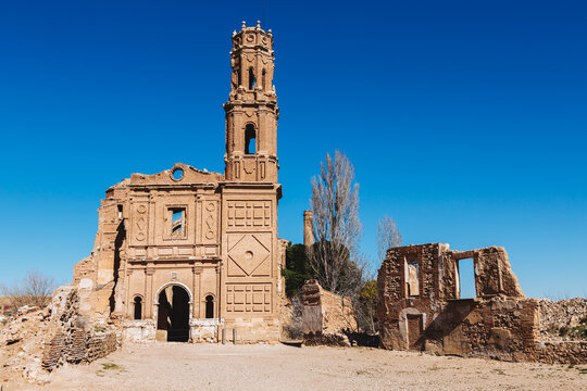 Remains of the old town of Belchite, Spain