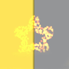 Abstract background bokeh star with the color of the year 2021 yellow and gray. High quality photo