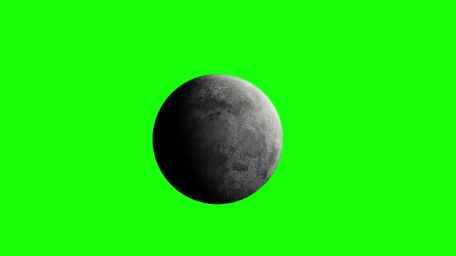 ball on Realistic moon rotating on green screen background.Luna animation 4k video.3d moon moving
green