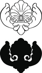 Retro baroque decorations element with flourishes calligraphic ornament. Vintage style design collection for Posters, Logotypes. illustration