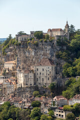Fototapeta premium Pilgrimage town of Rocamadour, Episcopal city and sanctuary of the Blessed Virgin Mary, Lot, Midi-Pyrenees, France