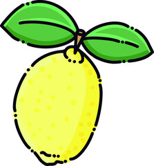 Yellow lemon on a white background