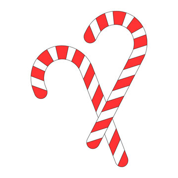 Simple illustration of sweet stick of candy for christmas holiday