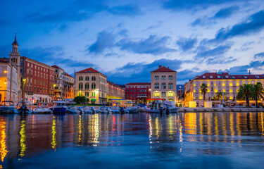 Split cityscape at dawn in Dalmatia, Croatia