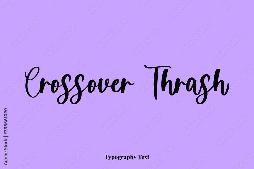 Fototapete crossover thrash handwritten typescript calligraphy light on purple background