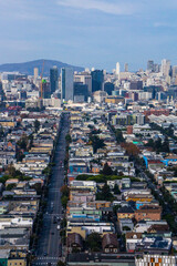 Fototapeta premium Urban City Street Aerial View