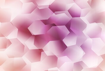 Light Pink vector template in hexagonal style.