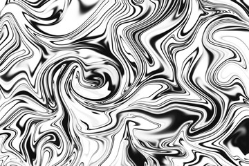Abstract black and white ink marbling texture. Monochrome optical background.