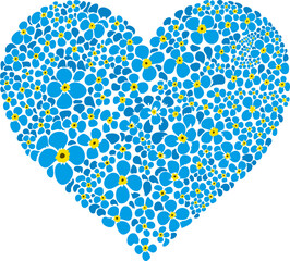 Floral heart shape. Vector hand drawn illustration.