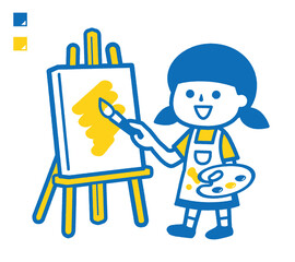 Girl writing a picture