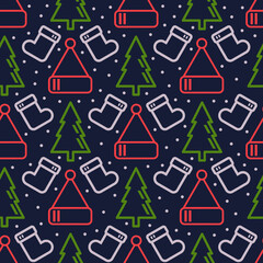 Christmas tree seamless pattern background for abric and paper.