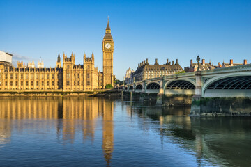 Beautiful summer view of Big Ben in London. England