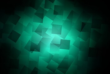 Obraz premium Dark Green vector backdrop with rhombus.