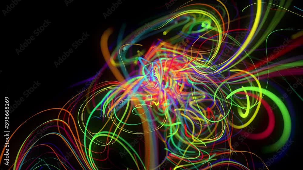 Poster abstract background flow of glow lines or light streaks. running lights particles form in 3d space g