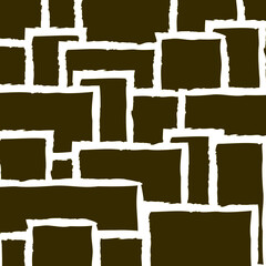 Abstract green background with white rectangles pattern. Vector illustration.