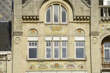Fototapeta na wymiar renovated facade of the Royal Zoological Society of Antwerp, Belgium