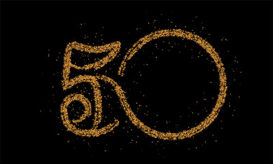Fototapeta premium Particle number 50 on the circle text vector Vector Design.