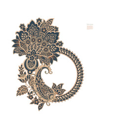 Floral vector isolated pattern with paisley ornament.