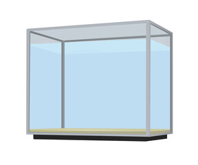 Glass water full aquarium. vector illustration