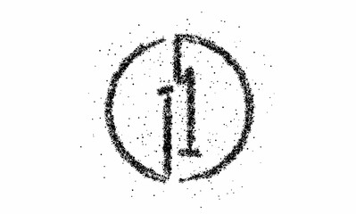 Particle number one on the circle text vector Vector Design.