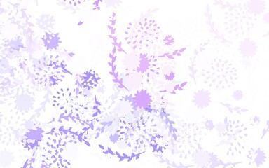 Fototapeta na wymiar Light Purple vector doodle pattern with flowers