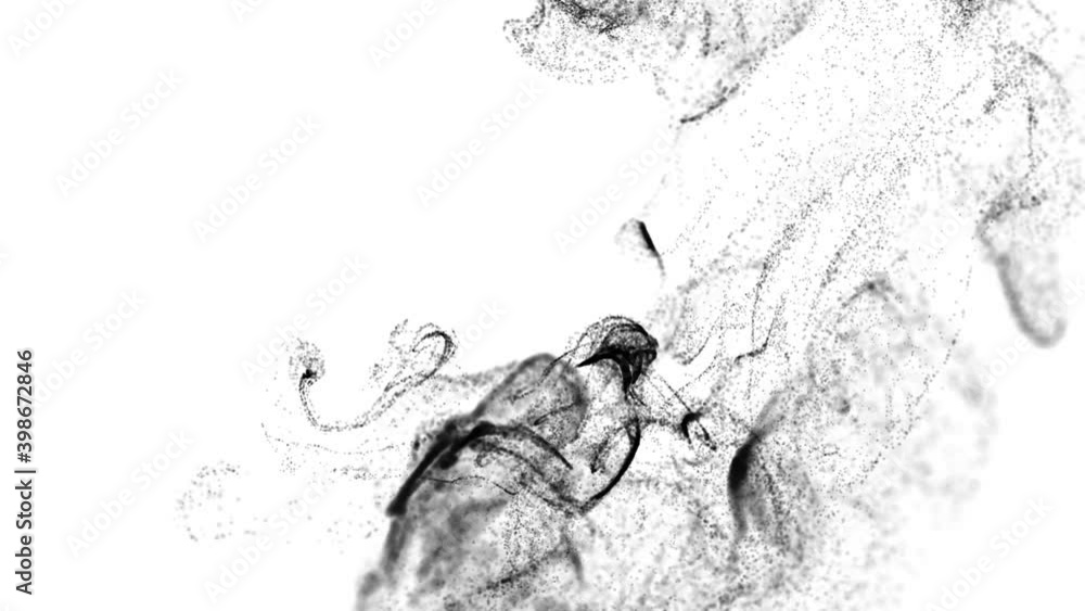 Aufkleber beautiful effect of black particles in liquid stream, like effect ink dissolve in water. abstract an