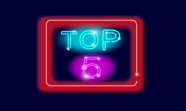 ネオン文字TOP5（オススメを5まで紹介するときに使えます。）