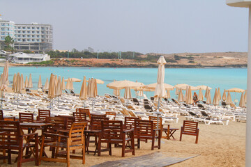 Rain on the Nissi beach in fall