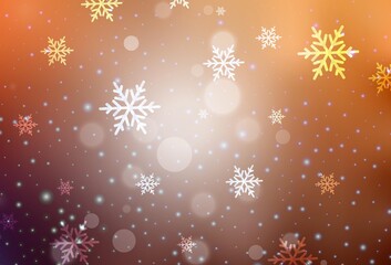 Dark Orange vector pattern in Christmas style.