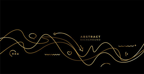 Abstract Gold Wave line with space of your text, vector illustration.