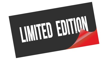 LIMITED  EDITION text on black red sticker stamp.