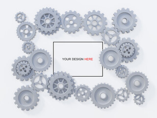 3ds rendering image of gears for mechanical background