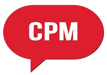 CPM text written in a red speech bubble