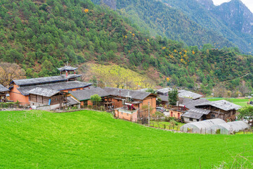 Fototapeta premium village in the mountains