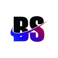 Letter BS simple logo design vector