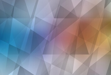 Light Blue, Yellow vector triangle mosaic template.