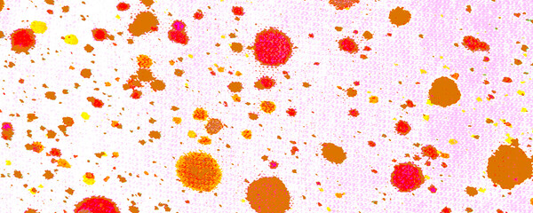 White Geometric Design. Orange Modern Artwork.