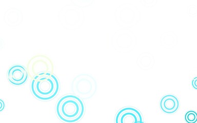 Light Blue, Yellow vector background with bubbles.