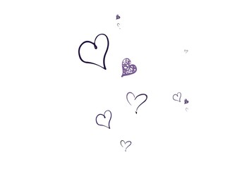Light Purple vector background with hearts.