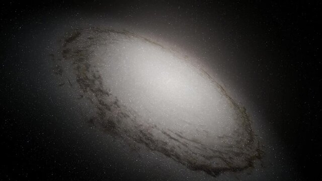 Exploration of galaxies through outer space towards a bright milky-way galaxy. 4K looping animation of flying through bright nebulae, clouds, and star fields. 