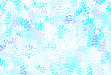 Fototapeta na wymiar Light Pink, Blue vector elegant background with leaves.