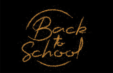 Back To School Calligraphic Modern Particle Font Style Text Vector illustration Design.