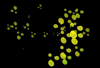 Dark Green, Yellow vector backdrop with bent lines.