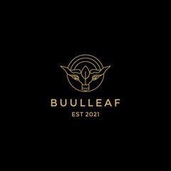 Bull Nature Cattle Vintage Label Logo Design  